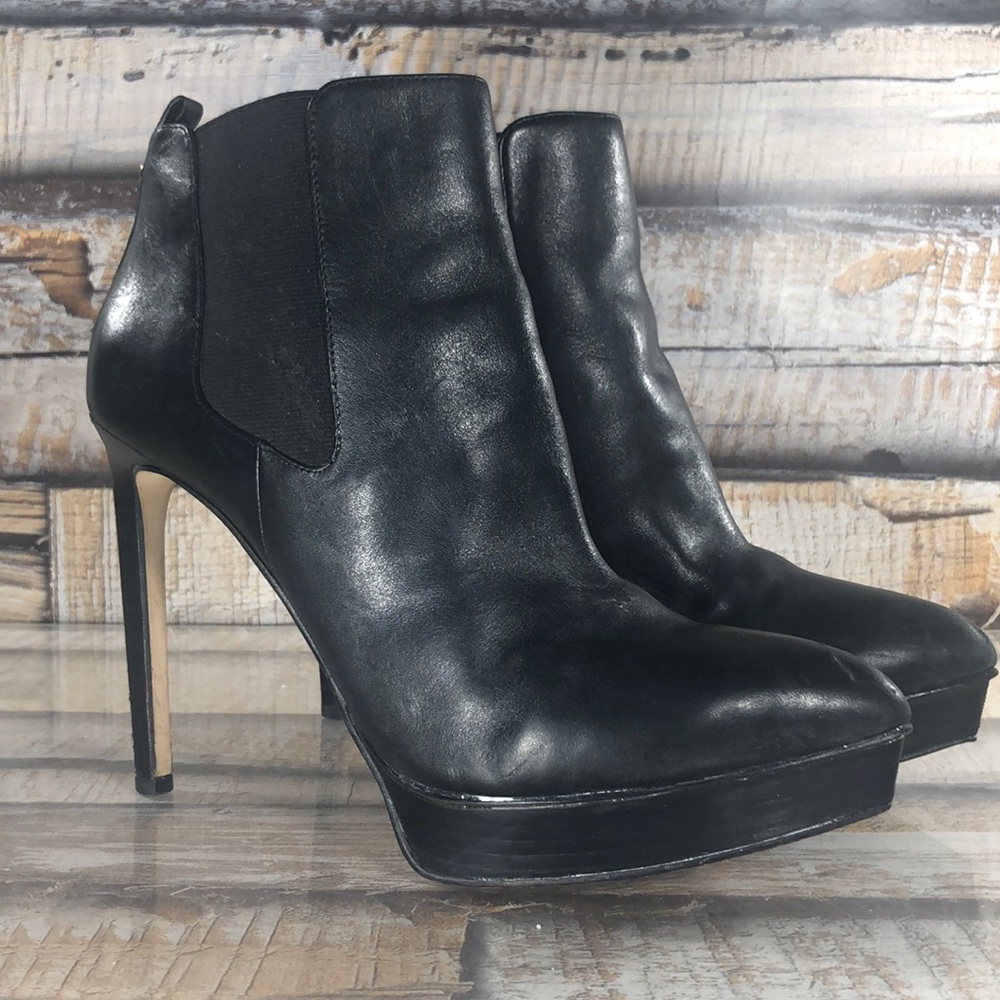 Michael Kors Black Leather Boots Heels size 11